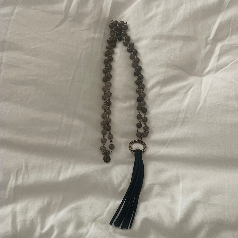 Beaded Necklace with Tassel